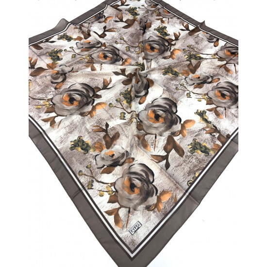 Eyfel Güllü Desen 120*120 Büyük Boy Pamuklu Eşarp (12'li Paket)