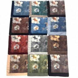 Eyfel Papatya Desen 120*120 Büyük Boy Pamuklu Eşarp (12'li Paket)