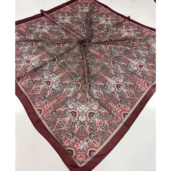 Eyfel Etnik Desen 120*120 Büyük Boy Pamuklu Eşarp (12'li Paket)