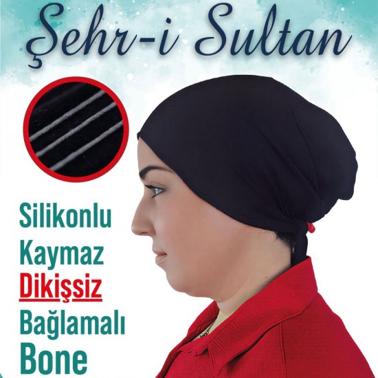 Silikonlu Kaymaz Bağlamalı Dikişsiz Penye Bone