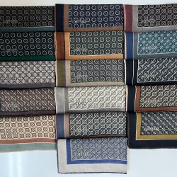 Lopres's Monogram Desen Kenarı El Dikişli Soft Pamuklu Eşarp