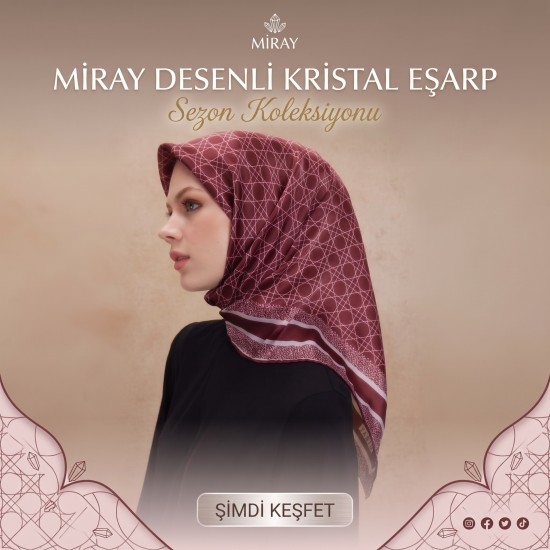 Miray Spor Desenli Kristal Eşarp (10'li Paket)