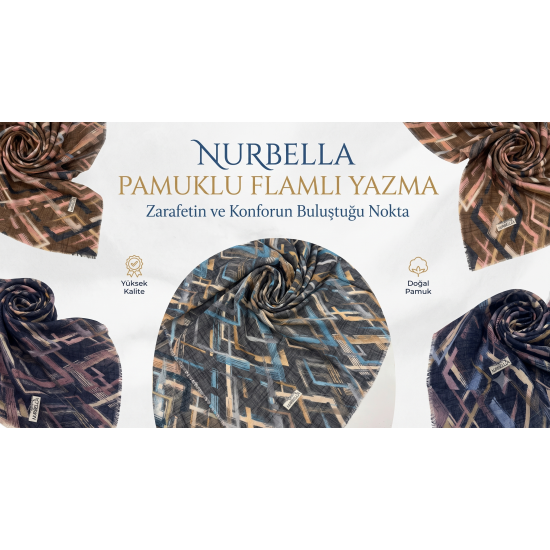 Nurbella Zigzag Desen Flamlı Yazma