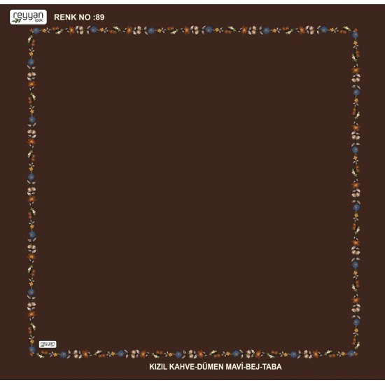 (5'li Paket) Ortası Boş Kenarı Çicekli Reyyan İpek Efsane Desen 100 Cm Desenli Oyalık Yazma REYYAN-89