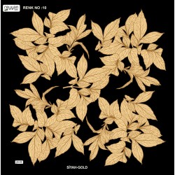 (5'li Paket) Yaprak Desen Reyyan İpek 100 Cm Desenli Oyalık Yazma REYYAN-10