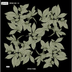 (5'li Paket) Yaprak Desen Reyyan İpek 100 Cm Desenli Oyalık Yazma REYYAN-14