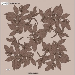 (5'li Paket) Yaprak Desen Reyyan İpek 100 Cm Desenli Oyalık Yazma REYYAN-28