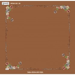 (5'li Paket) Ortası Boş Sarmaşık Desen Reyyan İpek Efsane Desen 100 Cm Desenli Oyalık Yazma REYYAN-30