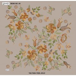 (5'li Paket) Reyyan İpek Kanaviçe Desen 100 Cm Desenli Oyalık Yazma REYYAN-45