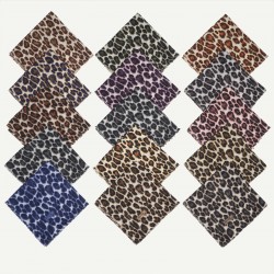 Sinem Leoparlı Desen Çekme Koton Yazma (15'li Paket)