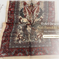 Eyfel Desenli Soft Pamuklu Şal