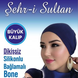Şehr-i Sultan Büyük Kalıp Dikişsiz Silikonlu Bağlamalı Bone (10'li Paket)