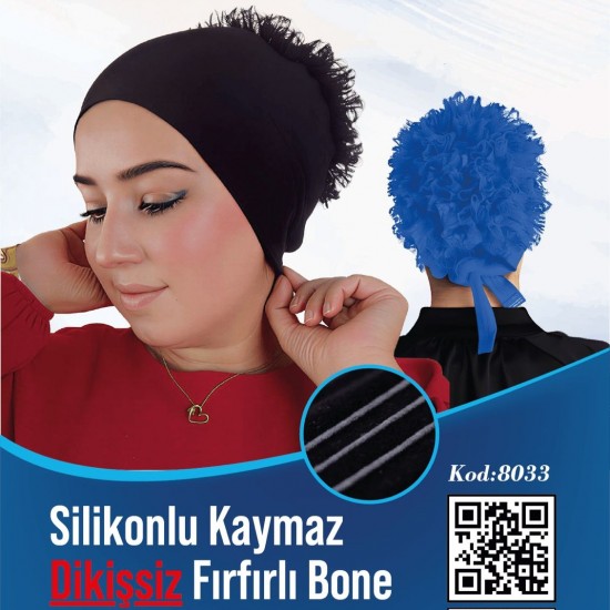 Silikonlu Kaymaz Dikişsiz Fırfırlı Bone (10lı Paket)