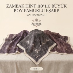 Zambak Kilim Desen Hint 110*110 Büyük Boy Pamuklu Eşarp